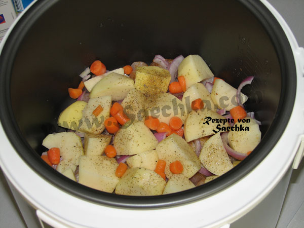Schmorhuhn mit Kartoffeln im Multikocher