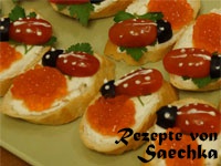 Belegtes Brot mit Kaviar Rezept mit Foto